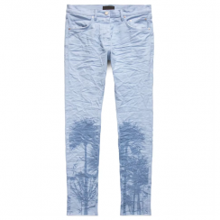 2 Prs Spring Autumn High Quality Stretchy Tree Pattern Tight Fit Jeans