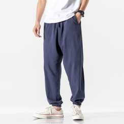 2 Prs Trending Spring Mens Fashionable Cotton Linen Loose Baggy Harem Sweatpants