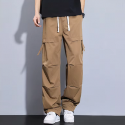 2 Prs Stylish Spring High Waisted Straight Men Pants