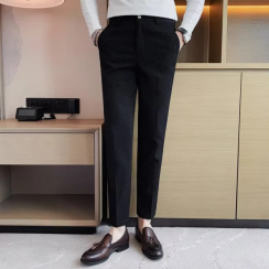 6 Prs Waffle Casual Mens Casual Business Slim Fit Pants