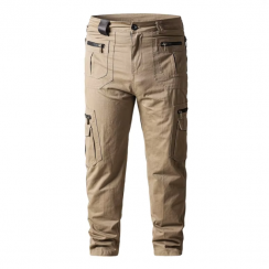 2 Prs Mens Loose Straight Spring Casual Multi Pocket Cotton Cargo Pants